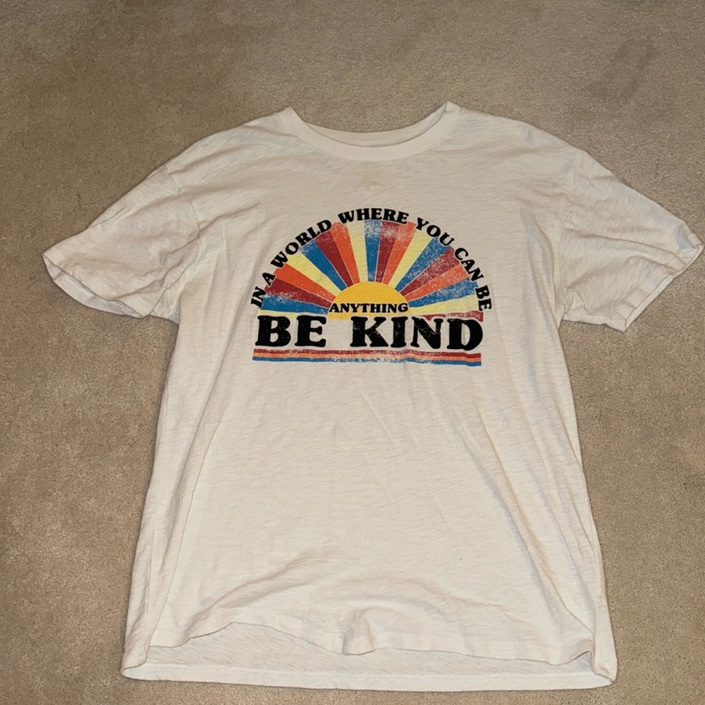 Altar’d state XS white t-shirt “in a world where you can be anything be kind”